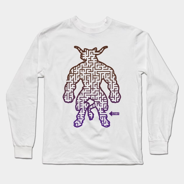 Inverterted Minotaur Long Sleeve T-Shirt by jonah block